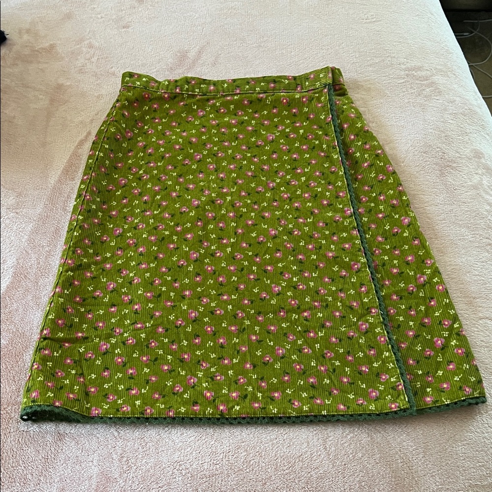 Vintage United Colors Of Benetton Green Floral Skirt